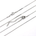 0.9mm 1.2mm 1.5mm 2mm Thin Snake Necklace Cheap Wholesale Silver Stainless Steel Square Snake Chain