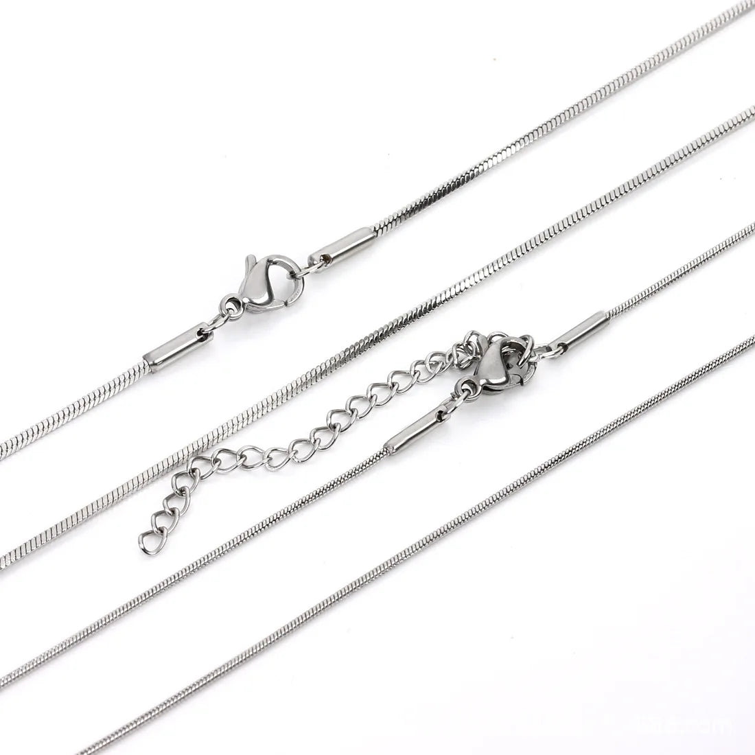 0.9mm 1.2mm 1.5mm 2mm Thin Snake Necklace Cheap Wholesale Silver Stainless Steel Square Snake Chain