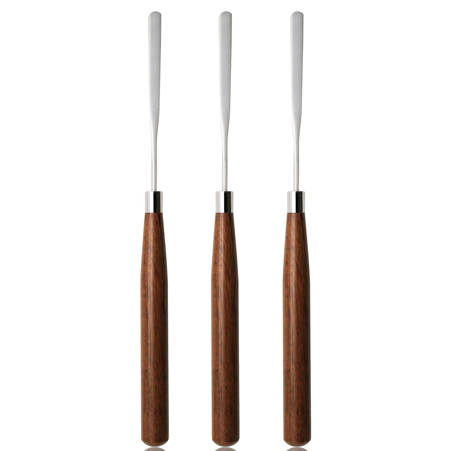 YALIXIN Professional Nail Tools Custom Logo Brown Wooden Handle Gel Polish Sticks Mixing Tool with Metal Steel for Nail Liquid