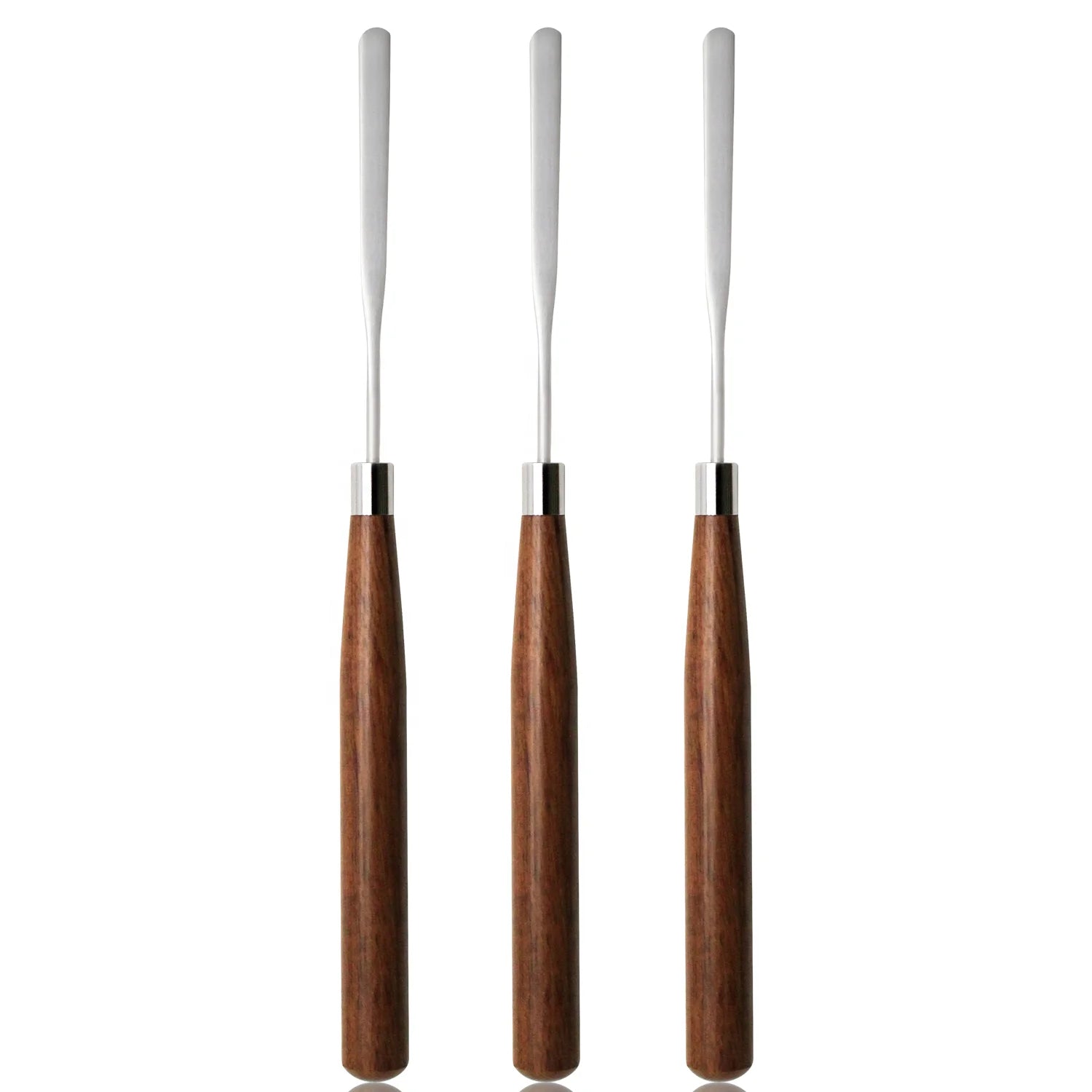 YALIXIN Professional Nail Tools Custom Logo Brown Wooden Handle Gel Polish Sticks Mixing Tool with Metal Steel for Nail Liquid