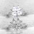 Sterling Silver 4*4mm Semi Mount Heart Shape Ring Empty Frame Blank Claws Setting S925 Base Without Center Stone for DIY Inlay