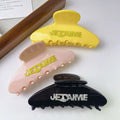 Yi YHJ Women's Hair Accessories Spliced Letters 11cm Large Acetate Claw Clips Hair Claw Clip for Woman Wholesale