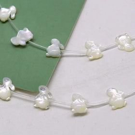 Wholesale Natural Animal Shape Rabbit White Bunnies Shell Beads for DIY Handmade Bead Jewelry Making