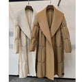 OFTBUY 2023 Women's Luxury Warm Thick Goose-Filled Cashmere Coat Double Sided Windproof Long Overcoat New Winter Fashion