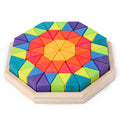 Wooden Rainbow Triangle Blocks Children Montessori Education Wooden Rainbow Triangle Shape Building Blocks Toy