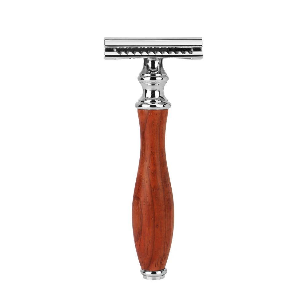 Wooden Handle Adjustable Safety razor Eco Friendly Double Edge razor Stainless Steel razor Blades