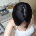 Dark Brown Virgin Remy Human Hair 16 Inches Hand Tied Transparent Skin Silk Base Topper European Hair System