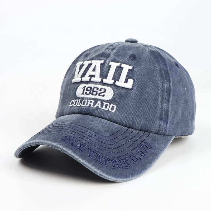 3D Embroidery Washed Cotton Retro Vintage Adjustable Dad Hat Solid Color Sports Baseball Cap