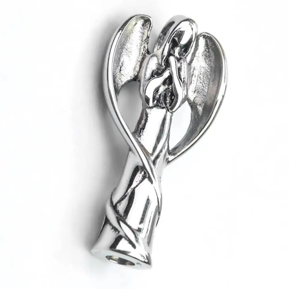 Stainless Steel Angel Wing Cremation Urn Jewelry Ash Holder Keepsake Necklace Angel Memorial love Pendant Funeral Gift Locket