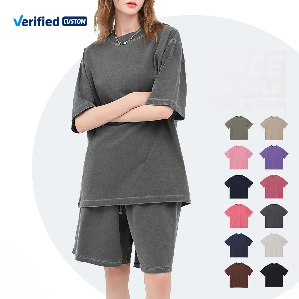 Vintage Casual Heavyweight Breathable Compression Jersey Solid Logo Digital Print Plus Size Streetwear Blank Design Short Tshirt