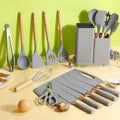 Kitchen Cooking Utensils 19 Pcs Set Silicone Kitchenware With Wooden Handle Dinnerware Accessories for Cooking