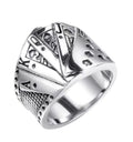 Retro Vintage Stainless Steel Poker Games Casino Cocktail Party Biker Graduation Office Anniversary Ring