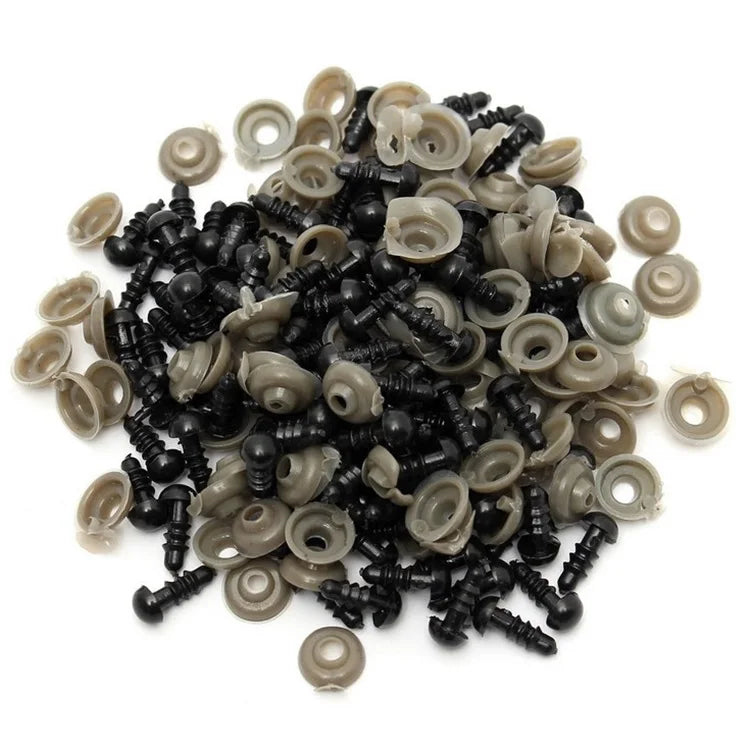 Factory Sale 5-40mm DIY Accessories 100Pcs Black Plastic Crafts Safety Eye