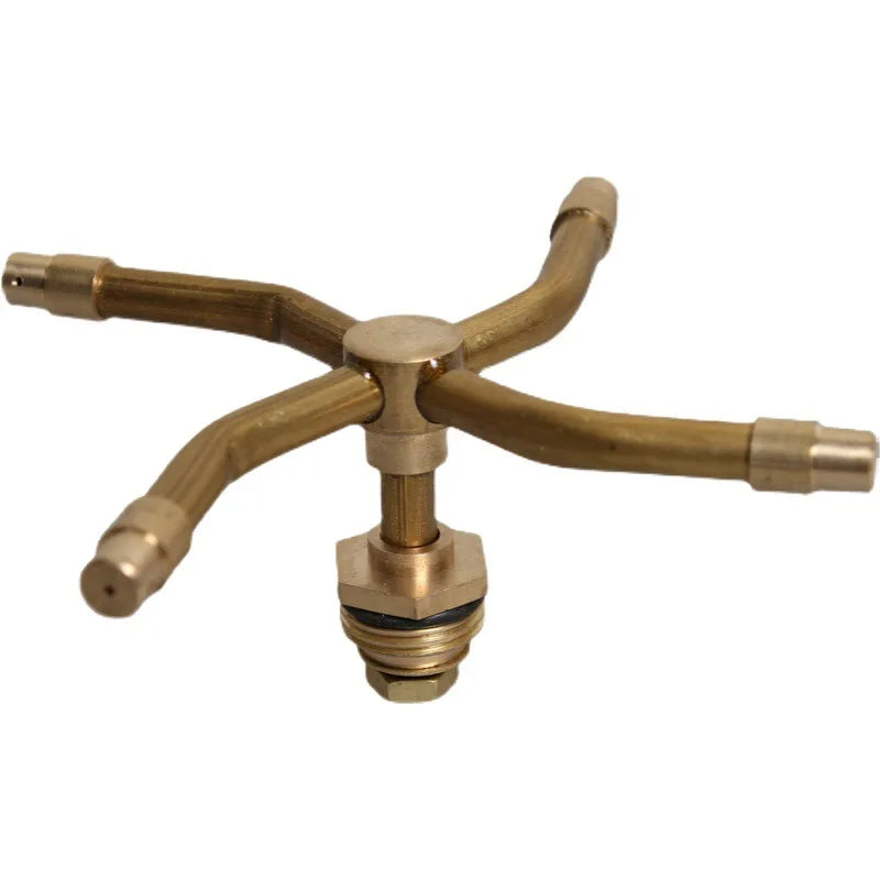 3/4 Arm Copper Rotary Sprinkler Garden Lawn Irrigation Watering Nozzle Sprayer Rotating Brass Sprayer All-Season 3-Year Warranty