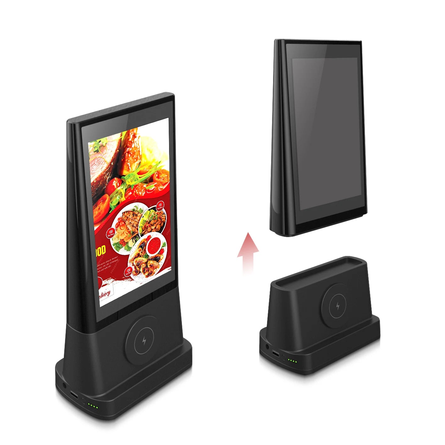 Innovative Smart Digital Restaurant bar Hotel Advertising Menu Display Phone Charging Solution Tabletop LCD Touch Screen