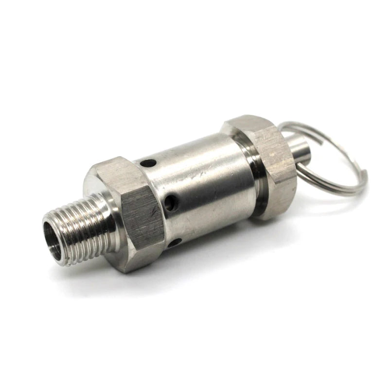 1/4 NPT Stainless Steel Gas Valve 8 Bar Adjustable Pneumatic Pressure Relief Safety Valve for Air Compressor Tank