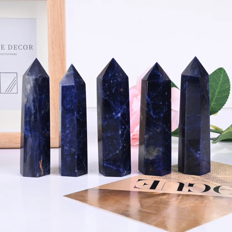 Wholesale Sodalite Point Natural Gemstone Polished Wand Crystal Craft for Decoration Healing Craft Old Product Category