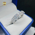 Fashion 2Rows VVS Moissanite Hip Hop Ring Custom Hip Hop Jewelry 925 Sterling Silver Ring for Women
