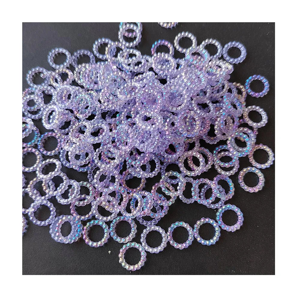10mm AB Color Crystal Acrylic Circle Beads Transparent Slime Crystal Mud Filler Ornament Accessories for Hair Ring Needlework