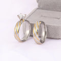 Wholesale Stainless Steel Zircon Couple Rings for Men and Women Fashion Titanium Steel Simple Rings