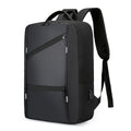 USB Charging Port Men's School and Travel Laptop Backpack Waterproof Zipper Closure with Polyester Lining Letter Pattern Style
