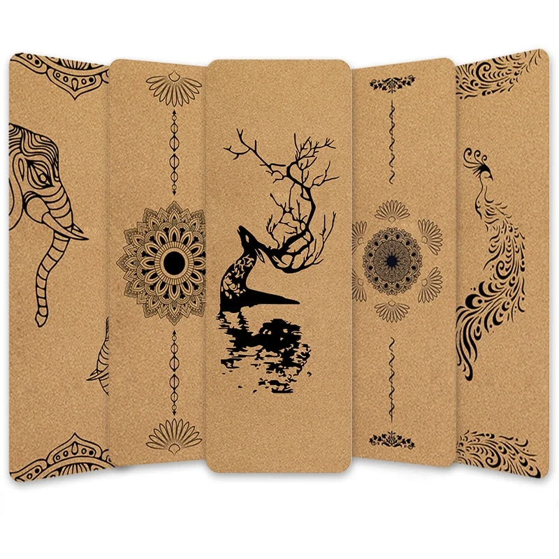 Custom Printed Eco-Friendly Fitness Natural Rubber TPE Cork Yoga Mat Eco-friendly Yoga Matt