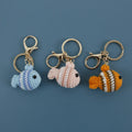 New Arrival Handmade Crochet Clownfish Pendant Keychain 100% Cotton Woven Technique Anime Style Pig Pattern Hanging Keyring