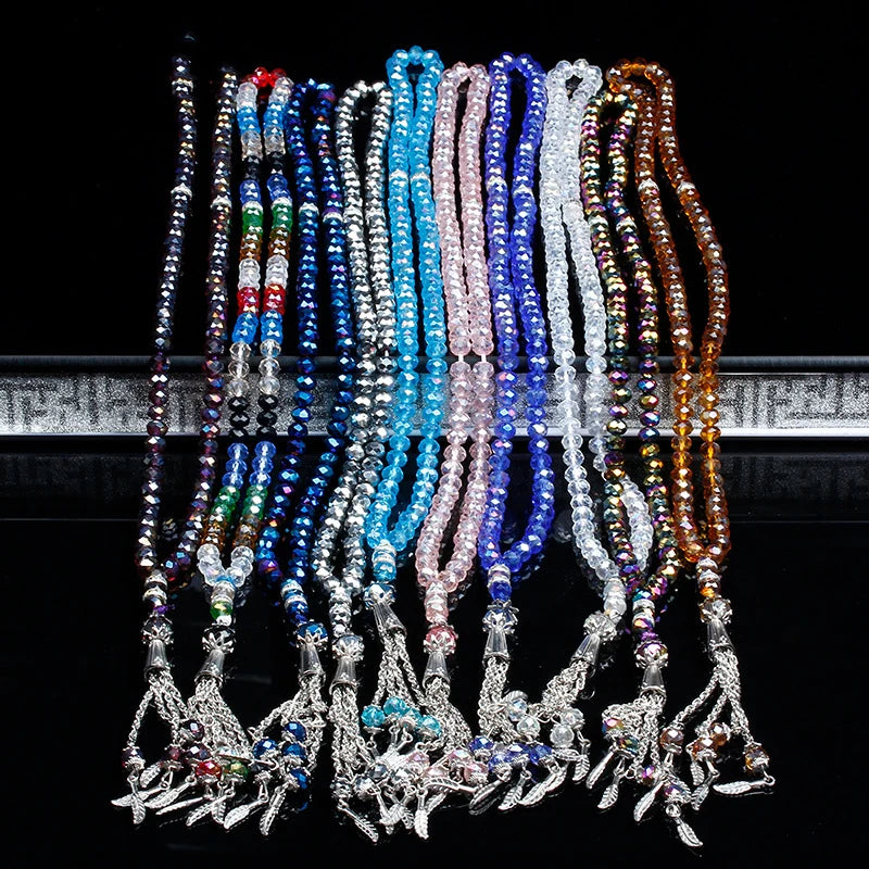 Wholesale Unique Colorful Islamic 99 Crystal Beaded Bracelet Muslim Rosary Bracelet