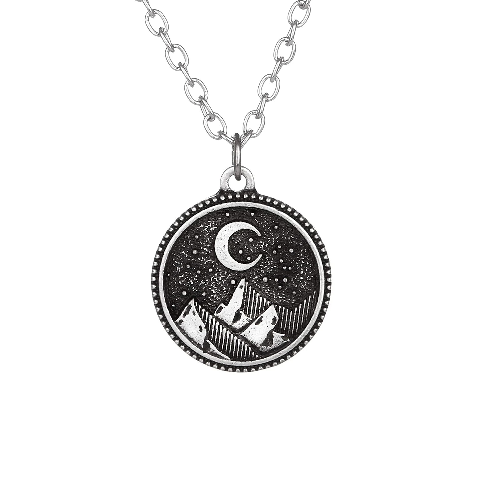 SanLan Night Mountain and Moon  Outdoor Travel Necklace