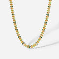 18k Gold Stainless Steel Collars Fashion Creative Green Dripping Olive Leaf Titanium Steel Necklace Women's Necklace