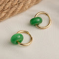 Shescity Gold Plated Stainless Steel Drop Earrings Trendy Minimalist Gemstone Charm Designer Huggie Earrings Jewelry for Women