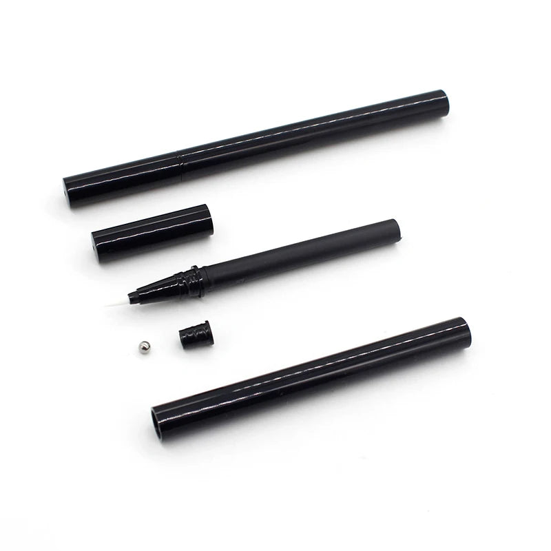 Cosmetic Packaging Material for Thin Eyeliner Pen Thin Liquid Eye Line Pwncil with Steel Beads Plastic Empty Black Container