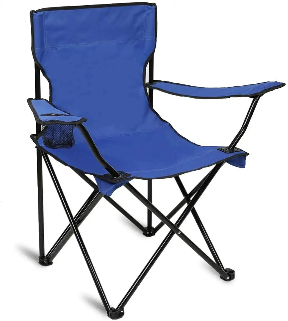 Woqi Modern Metal Foldable Garden Chair with Armrest and Cup Holder for Outdoor Furniture