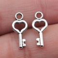 400pcs/bag 7x15mm Antique Silver Plated Zinc Alloy Key Charms Pendants ABD-C13454