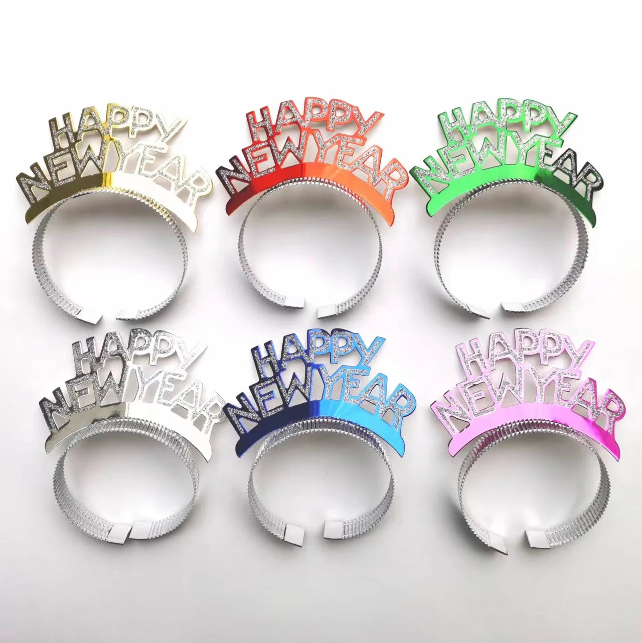2025 Happy New Year Paper Headband Tiara Gold Silver Black Party Favors Holiday Decorations Supplies for New Year Parties