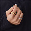 Fashion Couples Vintage Handmade Twisted Geometric Finger Ring for Women
