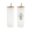 Ready to Ship DIY Custom Kids 16 20 25 Oz Transparent Matte Frosted Skinny Glass Blank Tumblers for Sublimation Printing
