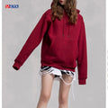 Custom Puff Print Logo Blank Women HoodiesWholesale Streetwear Pullover Hoodies Unisex Solid Long Sleeve Hooded Sweatshirt