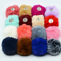 2024 New Cheap Wholesale Custom Faux Rabbit Fur Furry Ball Pom Pom with Pin for Diy Hats Clothes Fabric Bags Decoration