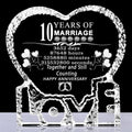 Customized Creative Heart Shape Crystal Cube Transparent Crystal 3d Laser Engraving Crystal Gift