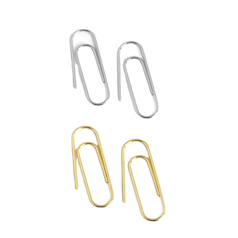 FUAMAY Wholesale Jewellery Small Safety Pin Earrings Paper Clips Wire Earrings 925 Plata Silver Safety Pins Wire Hoop Earrings MegaBDM