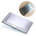 DIY Wood Travel ID Name Cardholder Pocket Bank Business Credit Card Holder Stainless Steel Silver Concavity Metal Blank Card Box