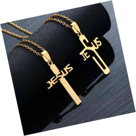 DAIHE New Scapular Christian Catholic Religious Stainless Steel Chain Jesus Cross Pendant Necklace for Women Men