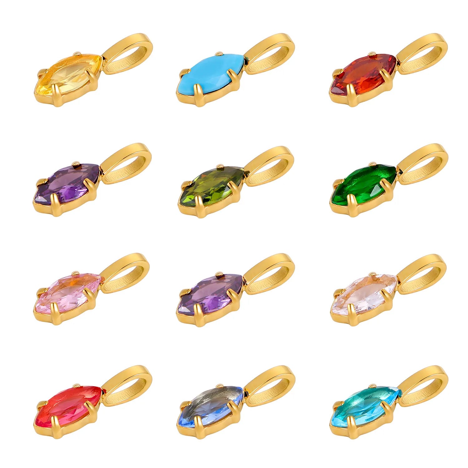 Good Quality Diy Pendant Charm Necklace Jewelry Making Stainless Steel Non Tarnish Gold Diy Birthstone Charms for Necklaces