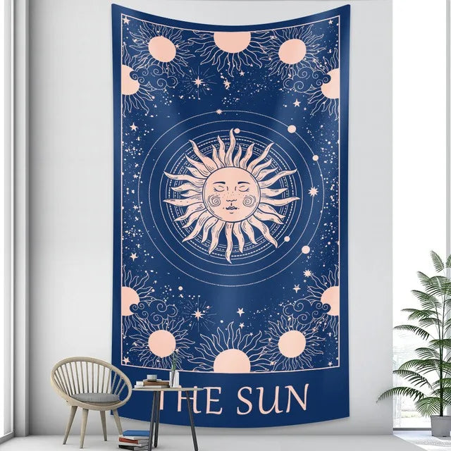 150*130cm Mandala Tapestry Tarot Card Wall Hanging Astrology Divination Witchcraft Room Decor Bedspread