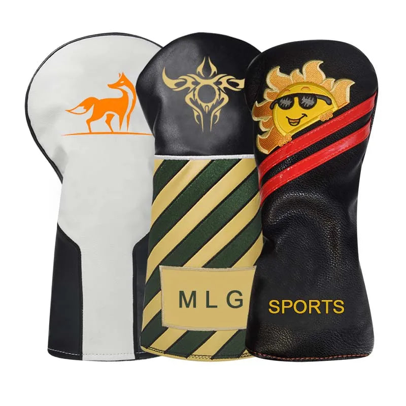 Wholesale Custom Embroidered Logo High Quality Cheap PU Leather Small Order Golf Head Cover
