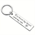 Hot Sale Rectangle Metal Keychain You Have My Heart and My Ass Keychain Embossing Logo Keychain for Promotional Gifts