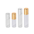 Convenient Travel Roll-On Transparent Glass Perfume Cosmetic and Essential Oil Bottles in 5ml 10ml 20ml Sizes Round Shape