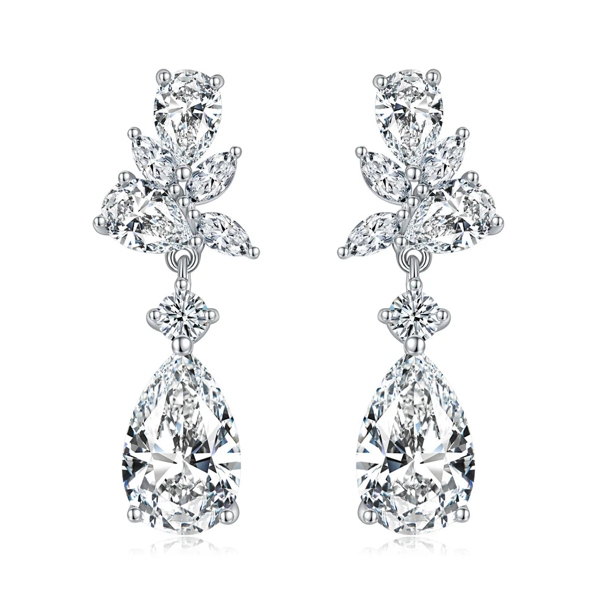 Fashion Trend 2024 Diamond Tester Pass 3CT Moissanite Earrings Women Silver 925 Moissanite Pear Drop Earrings