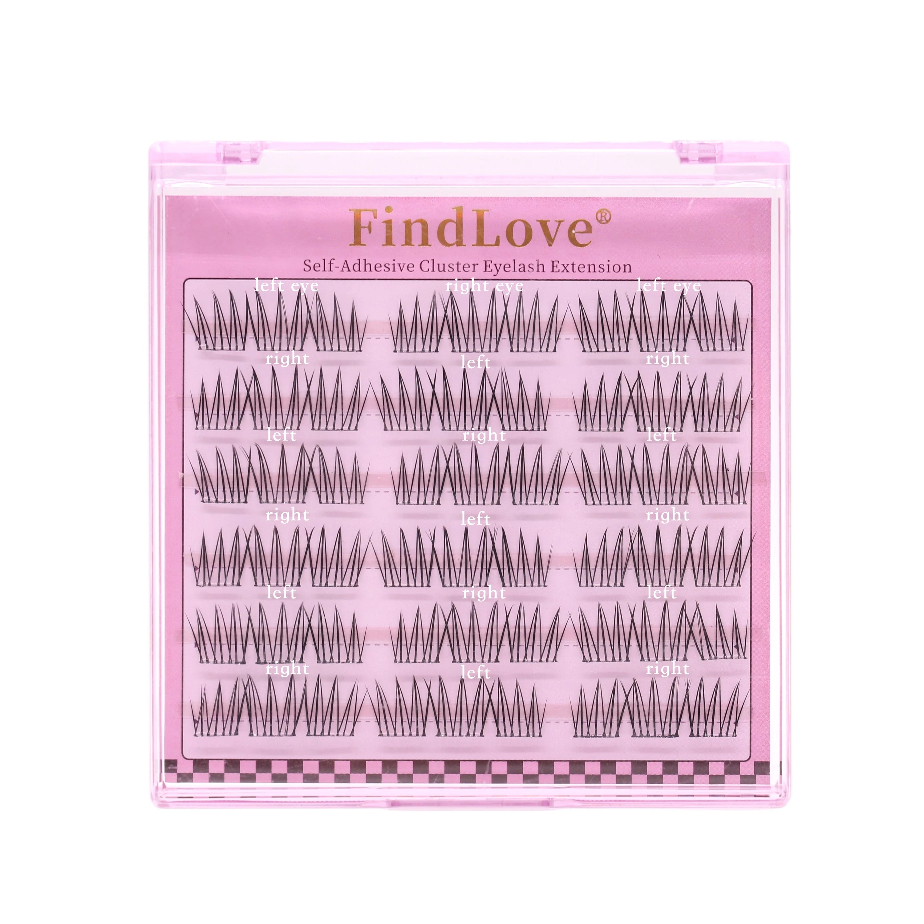 Girl Group Glue Free Waterproof Self-Adhesive DIY Lash Extension Kit Press-on Eyelash Clusters with Fan Lashes